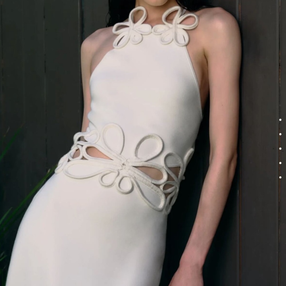 Cult Gaia Jena White Cut-Out Midi Dress - Picture 3 of 6